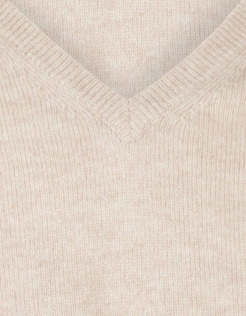 Classic Lambswool v-neck sweater | Brown