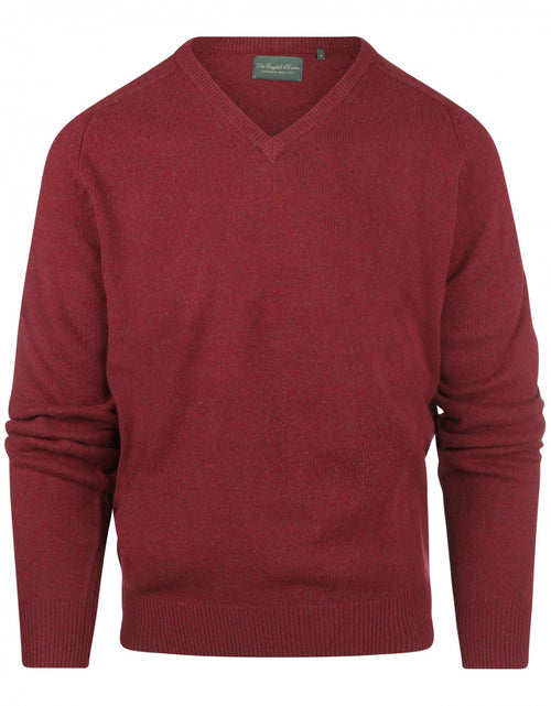 Pullover klassiek Lamswol v-hals | Rood