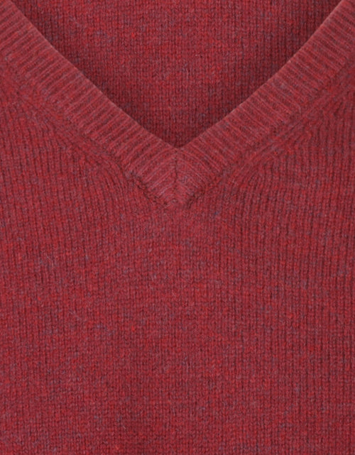 Pullover klassiek Lamswol v-hals | Rood