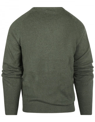 Pullover klassiek Lamswol v-hals | Groen