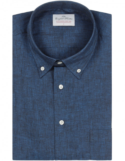 Shirt linen long sleeves | Navy Blue