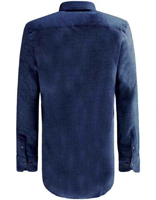 Shirt linen long sleeves | Navy Blue