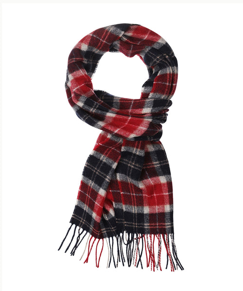 Barbour Lambswool Scarf | Cranberry Tartan