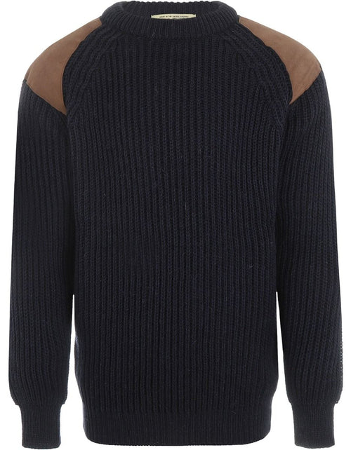 Swaledale Wool Crew Neck Sweater | Navy Blue