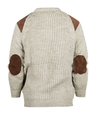 Swaledale Wool Crew Neck Sweater | Brown