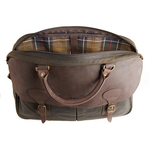 Barbour Wax Leather Briefcase | Groen