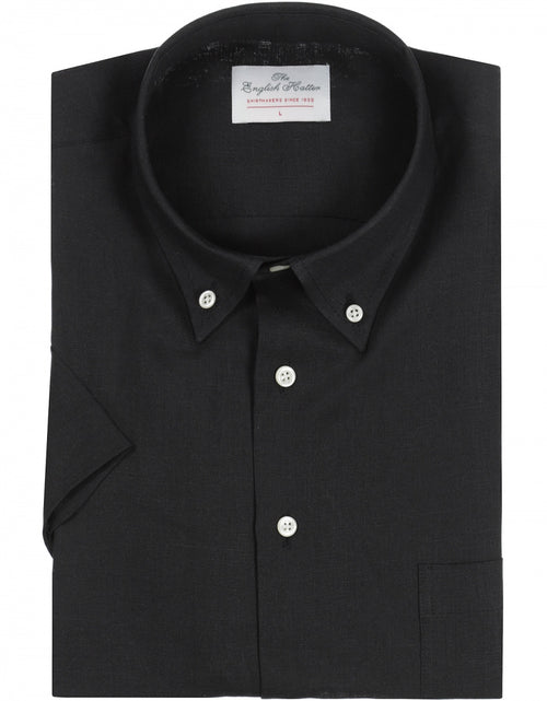 Shirt linen short sleeves | Black