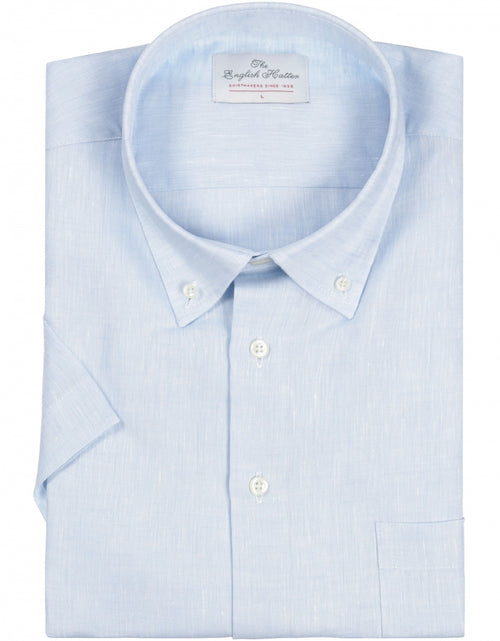 Shirt linen short sleeves | Blue