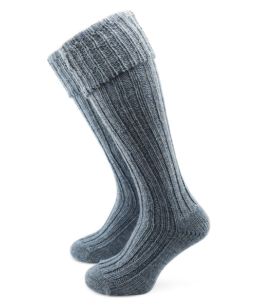 Men's Tweed Knee Socks | Blue