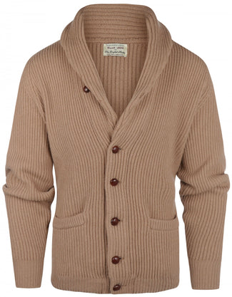 William Lockie Knoop Vest Sjaalkraag | Camel