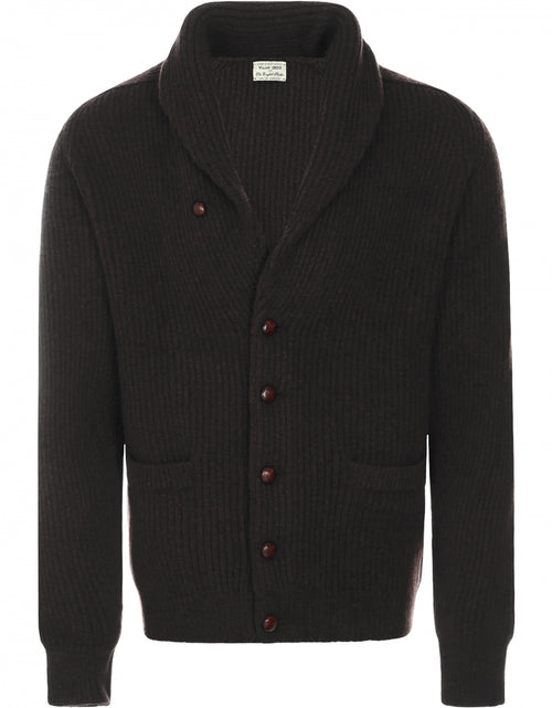 William Lockie Button Cardigan Shawl Collar | Cocoa