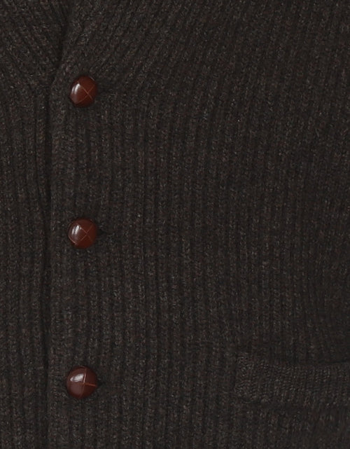 William Lockie Button Cardigan Shawl Collar | Cocoa