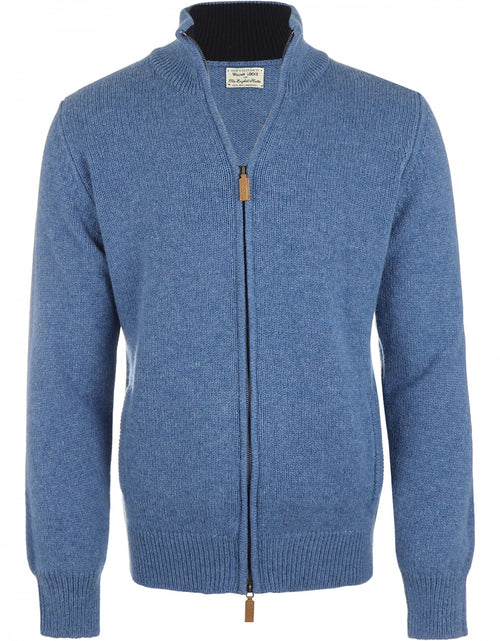 William Lockie Zip Vest Lambswool | Blue