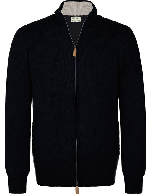 William Lockie Zip Vest Lambswool | Navy Blue