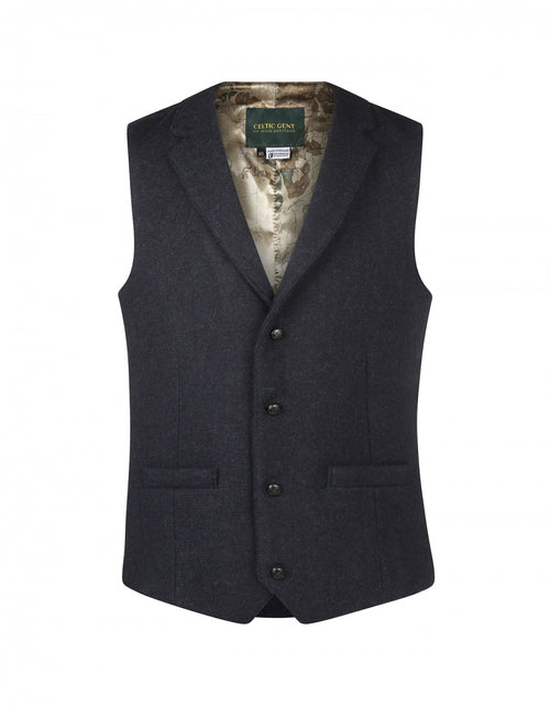 Iers Tweed Gilet | Navy Blauw