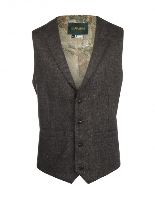 Iers Tweed Gilet | Bruin