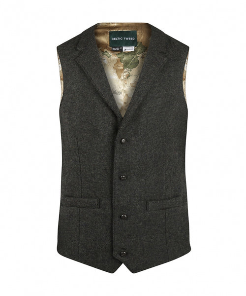 Iers Tweed Gilet | Groen