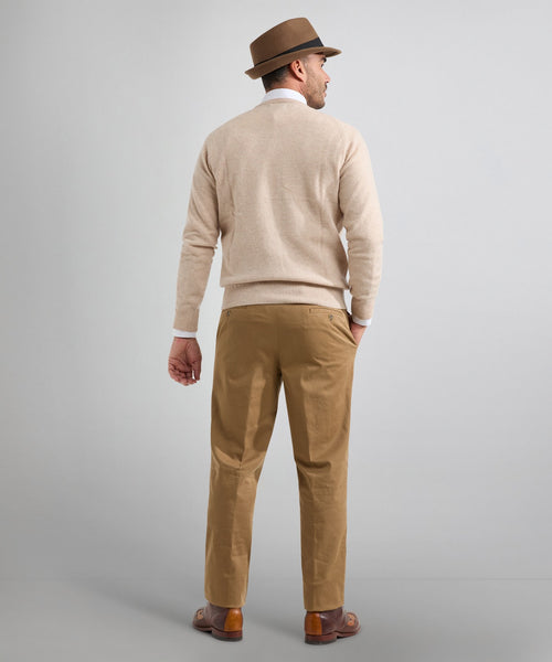 Pullover Lambswool round neck | Brown