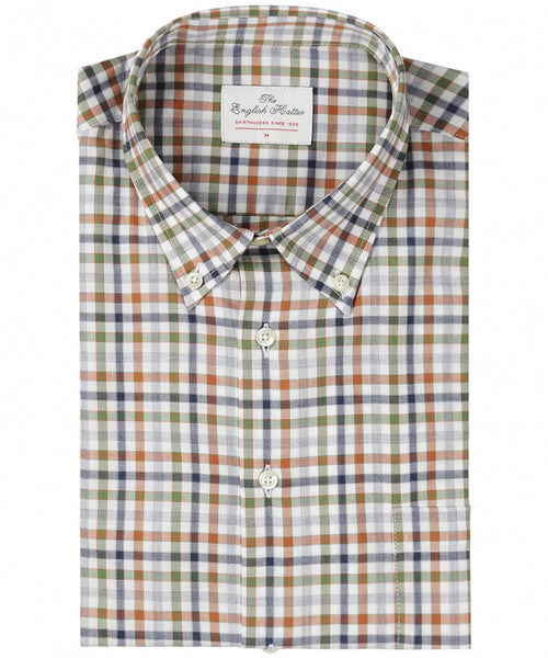 Katoenen Overhemd Button Down Regular Fit | Bruin