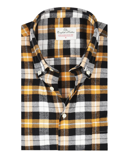 Cotton Shirt Button Down Regular Fit | Brown