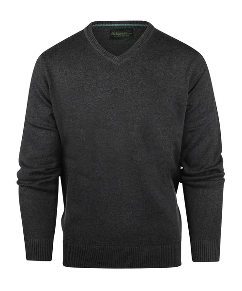 Cotton v-neck sweater | Anthracite Grey