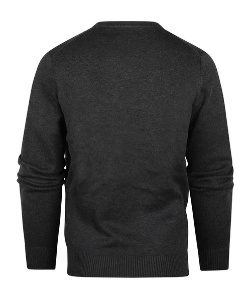 Cotton v-neck sweater | Anthracite Grey