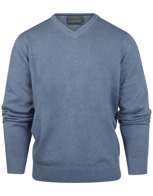 Cotton v-neck sweater | Blue