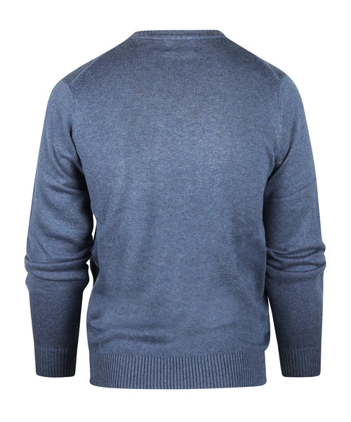 Cotton v-neck sweater | Blue