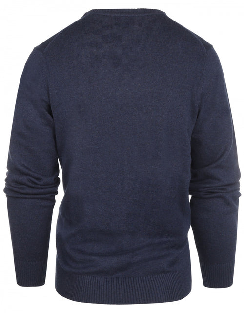 Pullover katoen v-hals | Navy Blauw