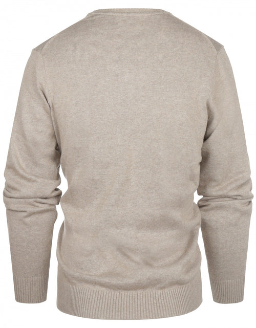 Cotton v-neck sweater | Brown