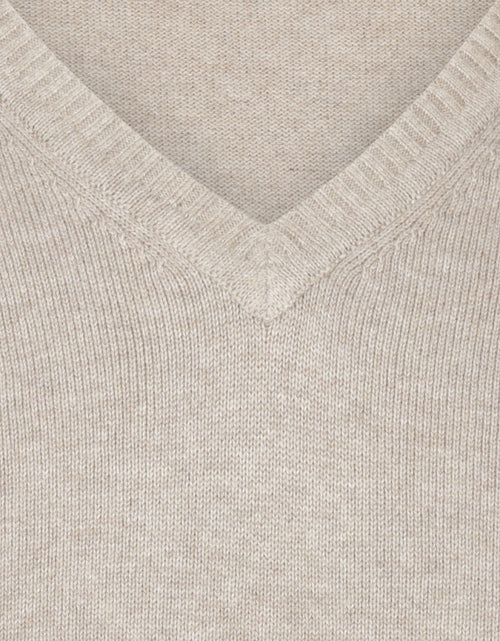 Cotton v-neck sweater | Brown