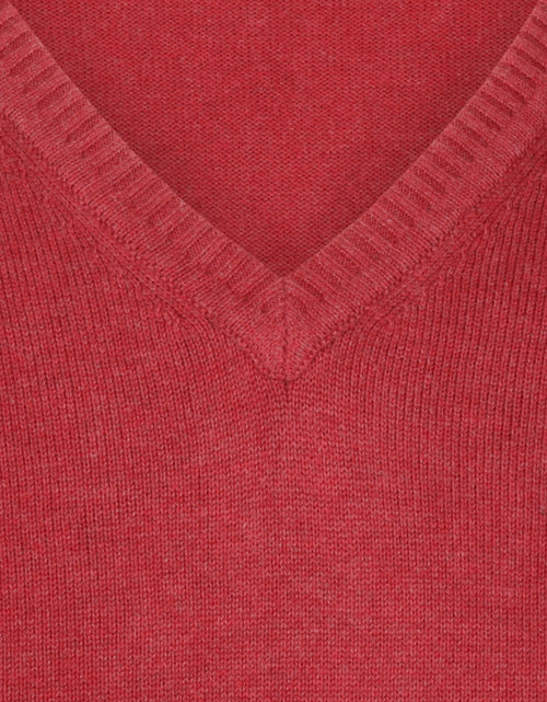 Pullover katoen v-hals | Rood