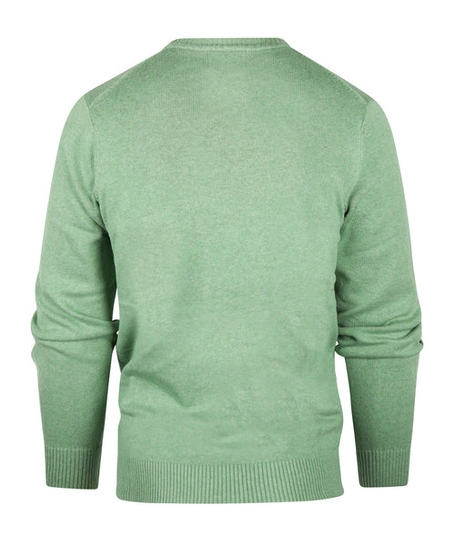 Pullover katoen v-hals | Groen