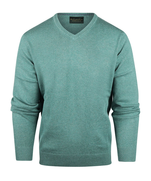 Cotton v-neck sweater | Green