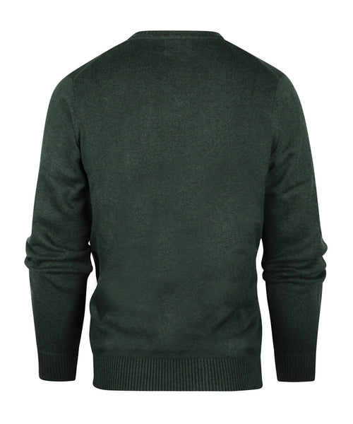 Pullover katoen v-hals | Groen