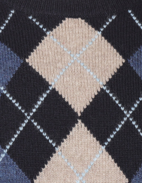 Sweater Check round neck | Blue