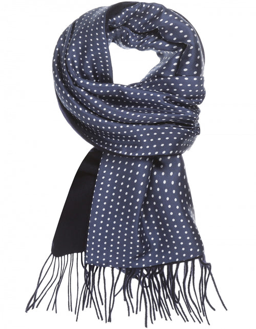 Scarf Silk and Lambswool spots | Blue