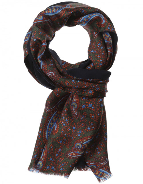 Silk scarf with wool lining | Brown