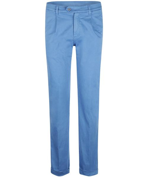 Pantalon Boston Bandplooi en Omslag | Blauw