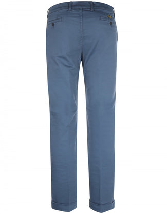 Pantalon Boston Bandplooi en Omslag | Blauw