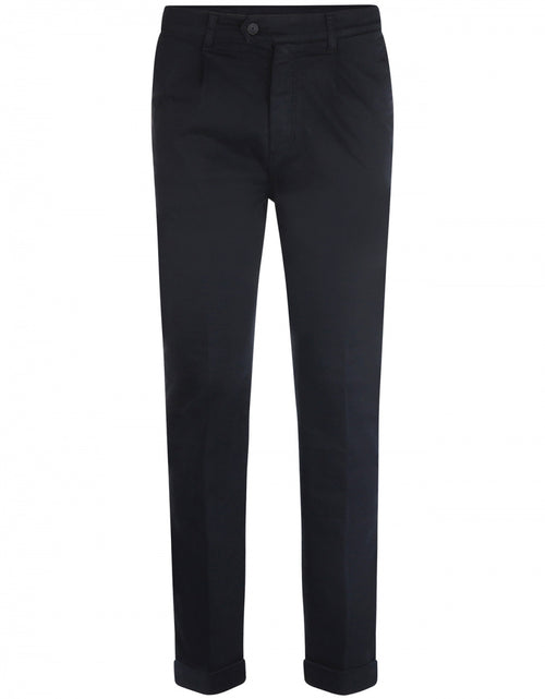 Pantalon Boston Bandplooi en Omslag | Navy Blauw