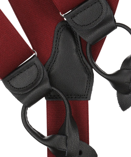 Braces with cuffs | Bordeaux Red