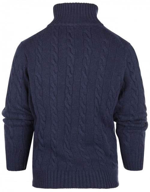 Sweater polo cashmere merino wool | Denim Blue