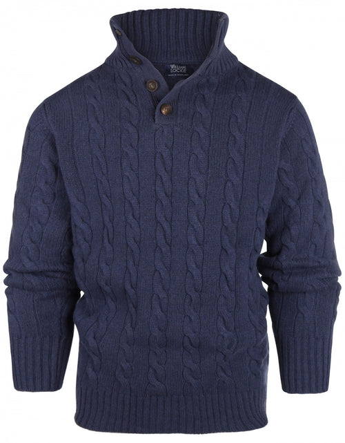 Sweater polo cashmere merino wool | Denim Blue