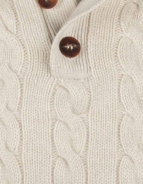 Pullover polo cashmere merino wool | Beige