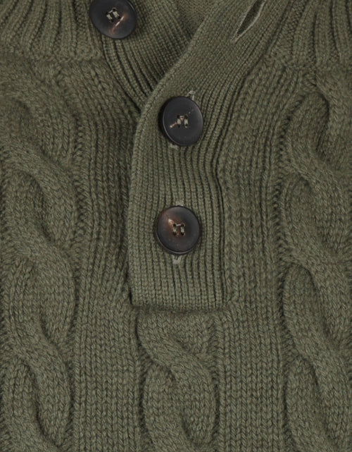 Sweater polo cashmere merino wool | Green