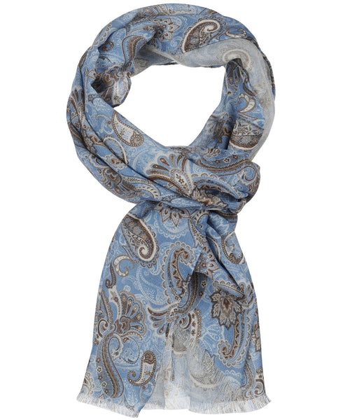 Thin wool scarf | Blue