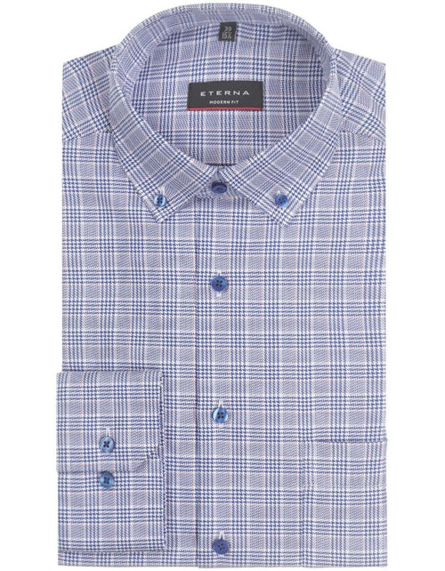 Shirt checked button down | Blue