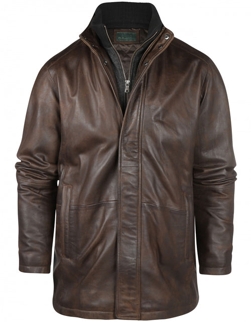 Leather jacket with lining | Brown