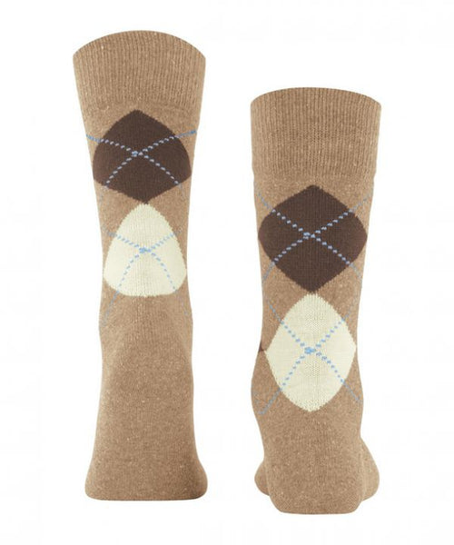 Tweed argyle men's socks | Brown